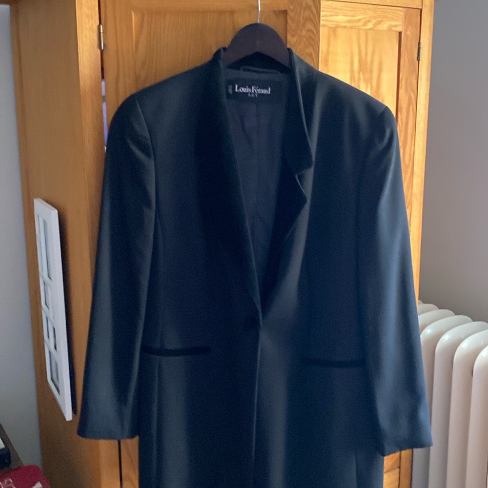 Louis Feraud Set black velvet trimmed suit jacket size 14